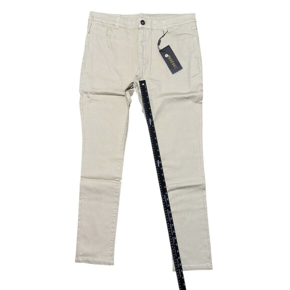 WULFUL Men's Slim Fit Straight Stretch Jeans Denim Pants 38x31 Khaki Skater - Picture 3 of 11